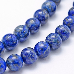 Lapis Lazuli Natural Lapis Lazuli Beads Strands, Round, 8mm, Hole: 1mm, about 49pcs/strand, 15.7 inch(40cm)