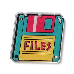 Светлый Морско-зеленый Прозрачные акриловые подвески vcd, светло-зеленый, 33x32.5x2 мм, отверстие : 1.8 мм