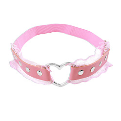 Ярко-Розовый Искусственная кожа сердце крыло сплав цепь нога, готическая цепь на бедро для женщин, ярко-розовый, 450 мм