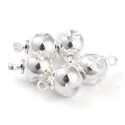 Посеребрённый Латунные коннекторы, долговечный, круглые, 925 серебро покрытием, 9x6~7 мм, отверстие : 1.4 мм