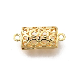 Настоящее золото 18K Подвески из латуни, сплющенные цилиндрические звенья, без кадмия, без никеля и без свинца, реальный 18 k позолоченный, 10.5x23x8 мм, отверстие : 1.8 мм