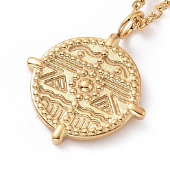 Золотой Ионное покрытие (ip) 304 ожерелье из нержавеющей стали с волнистым узором для женщин, золотые, 17.83 дюйм (45.3 см)