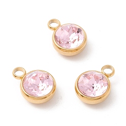 Бледно-Розовый Ионное покрытие (ip) 304 нержавеющая сталь с k9 стеклом, реальный 18 k позолоченный, розовый жемчуг, 13.5x10x6.5 мм, отверстие : 2.5 мм