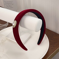 Красный Ткань ленты для волос, с пластиковой имитационной жемчужиной, красные, 158x150 мм