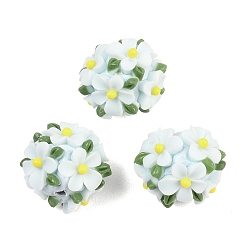 Лазурный Бусины из полимерной глины , cmолой, круглые, лазурный, 20x19.5 мм, отверстие : 3.2 мм