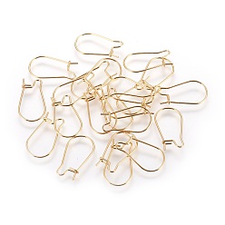 Настоящее золото 18K Серьги из 304 нержавеющей стали, реальный 18 k позолоченный, 21 датчик, 20x11 мм, штифты : 0.7 мм