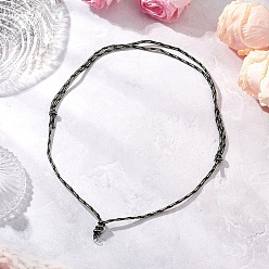 Черный Изготовление регулируемого шнура из полиэстера и спандекса, с 304 кольцами из нержавеющей стали, цвет нержавеющей стали, чёрные, 14.96~30.31 дюйм (38~77 см)