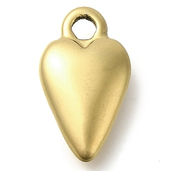 Настоящее золото 18K Ионное покрытие (ip) 304 подвески из нержавеющей стали, шарма сердца, реальный 18 k позолоченный, 18.5x11x4 мм, отверстие : 3 мм