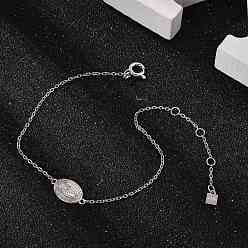 Платина S925 браслеты из стерлингового серебра и подвески для женщин, Мария, платина, 6 дюйм (15.2 см)