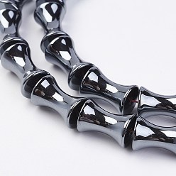 Non-magnetic Hematite Non-magnetic Synthetic Hematite Beads Strands, Bamboo, 12x8mm, Hole: 0.5mm, about 34pcs/strand, 15.94 inch