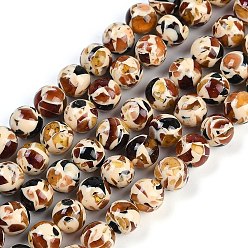 Мокасин Нити синтетических янтарных бусин, круглые, мокасин, 7.5 мм, отверстие : 1 мм, около 55 шт / нитка, 15.75'' (40 см)