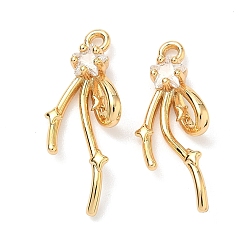 Прозрачный Латунные микро проложить кубического циркония подвески, звезды прелести, без никеля , реальный 18 k позолоченный, прозрачные, 21x9x4 мм, отверстие : 1.4 мм