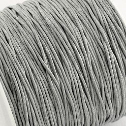 Light Grey Waxed Cotton Thread Cords, Light Grey, 1mm, about 100yards/roll(300 feet/roll)