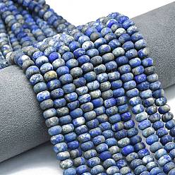 Ляпис-Лазурь Нитки бусины из натурального ляписа-лазури, матовые, рондель, 8x5 мм, отверстие : 1.4 мм, около 73~75 шт / нитка, 14.96~15.16 дюйм (38~38.5 см)