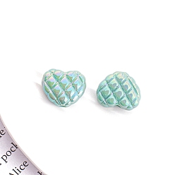 Аквамарин 5 акриловые бусины с УФ-покрытием, сердце, аквамарин, 17x20.2 мм, 5 шт / комплект