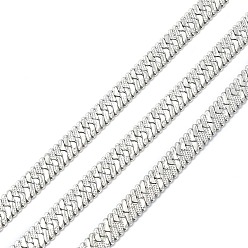 Stainless Steel Color Tarnish Resistant 304 Stainless Steel Herringbone Chains, Soldered, with Spool, Stainless Steel Color, 6x1mm