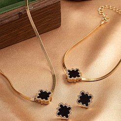 Золотой Ожерелья с подвесками, браслеты с подвесками и серьги-гвоздики из цветочного сплава, хрустальные стразы и эмаль, золотые, 350 мм