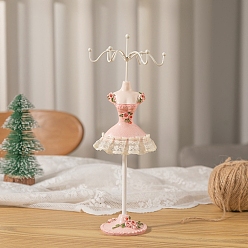 Pink Metal with Resin Earring Rack, Earrings Display Stand, Dress, Pink, 25x9.5cm