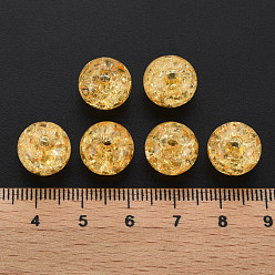 Orange Transparent Crackle Acrylic Beads, Round, Orange, 12x11mm, Hole: 2mm, about 566pcs/500g.