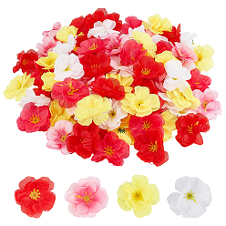 Mixed Color Silk Cloth Artifical Flowers Set, for DIY Wedding Party Garland Decoration, Mixed Color, 50~55x50~55x11.5~12mm, Hole: 2~2.3mm