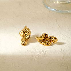 Золотой Серьги-гвоздики из нержавеющей стали в виде капель, золотые, 29x16 мм