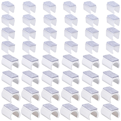 White 48Pcs 4 Styles PE Chair Legs Tips Caps with Felt Pads, U Shaped Chair Tube Floor Protectors, White, 28~40.5x19~30x19.5~26mm, 12pcs/syle