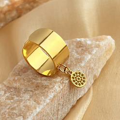 Плоский Круглый 304 открытые кольца манжеты из нержавеющей стали, золотые, плоско-круглые, внутренний диаметр: 19 мм