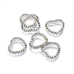 Шифер Серый Японский бисер miyuki & toho ручной работы, с 304 кольцами из нержавеющей стали, Ткацкий станок, сердце, серебряные, шифер серый, 13.5~14x15x1.8~2 мм