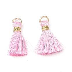 Лавандовый румянец Подвески из полиэстера, кистями, С золотыми железными кольцами, лавандовый румянец, 23~25x14~20x7~10 мм, отверстие : 4.5 мм