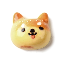 Собака Симпатичные кабошоны из непрозрачной смолы, искусственный хлеб, собака, 12x13x8.5 мм