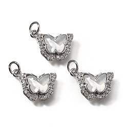 Платина Латунные микро проложить кубического циркония подвески, бантом, со стеклом и петлей, долгоиграющий, без свинца и без кадмия, с блеском порошок, граненые, белые, платина, 10.5x15.5x4.5 мм, отверстие : 3 мм