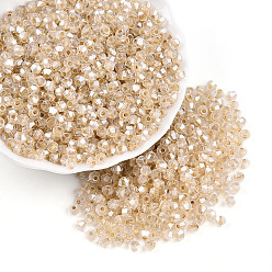 Бледно-Золотистый Бисер из стекла , внутри цветов, двухконусные, бледно золотарник, 4.5x3.5 мм, отверстие : 1.4 мм, 6425 шт / фунт