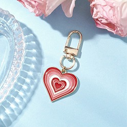 Красный Подвеска в виде сердца из сплава эмали, с поворотными застежками сплава, золотые, красные, 61.5 мм