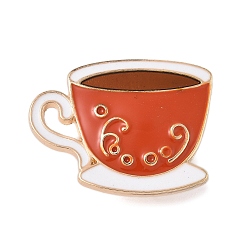 Drink Эмалевые булавки, булавки для лацканов из сплава для одежды рюкзака, золотой свет, кофе, 22.5x29 мм