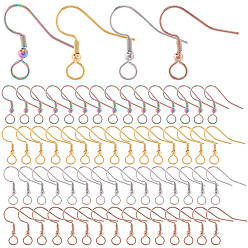 (52) Непрозрачная лаванда 120 шт. 4 цвета 304 крючки для серег из нержавеющей стали, французские крючки с катушкой и шариком, разноцветные, 21 датчик, 22x23x3 мм, отверстие : 4 мм, штифты : 0.7 мм, 30 шт / цвет