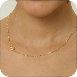 Letter S Латунные начальные звенья цепи ожерелья для женщин, Письмо с, 15.75 дюйм (40 см)