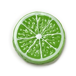 Оранжевый Имитация фрукта из смолы, искусственные кусочки фруктов, притворяясь опорными украшениями, оранжевые, 25.5x6.5 мм