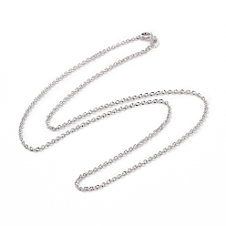 Platinum Anti-Tarnish Rhodium Plated 925 Sterling Silver Textured Cable Chains Necklace for Women, Platinum, 17.72 inch(45cm)