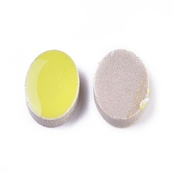 Yellow Porcelain Cabochons, Oval, Yellow, 12.5x18x5mm, 60pcs/bag