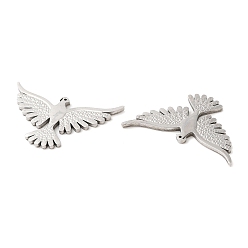 Stainless Steel Color 316L Surgical Stainless Steel Pendants, Laser Cut, Bird Charms, Stainless Steel Color, 18x30x1.5mm, Hole: 0.6mm