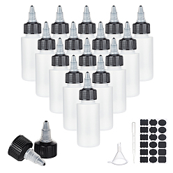 (52) Непрозрачная лаванда Пластиковые клей бутылки, с наклейками на доске из ПВХ, одноразовые пластиковые пипетки для переноса и пластиковая воронка, разноцветные, бутылка: 20 шт. / набор, этикетки: 2 шт. / набор, пипетки: 5 шт. / набор, бункер: 5 шт. / комплект, мощность: 1~60мл