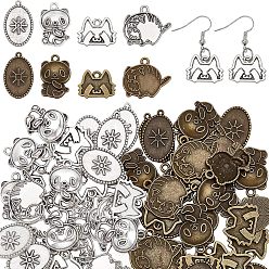 (52) Непрозрачная лаванда 80 шт 8 стиль тибетский стиль сплав подвеска эмалированная оправа, без кадмия и без свинца, разнообразные, разноцветные, 13.5~22x14~22.5x1.5~4 мм, отверстие : 1.2~2 мм, 10 шт / стиль