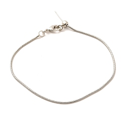 Платина Стойка покрытие латунь змейка цепь регулируемый слайдер браслеты изготовление для женщин, без кадмия и без свинца, платина, 7-7/8 дюйм (20 см)