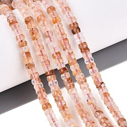 Ferruginous Quartz Natural Hematoid Quartz/Ferruginous Quartz Beads Strands, Rondelle, Faceted, 4x2~2.5mm, Hole: 0.7~1mm, about 156~162pcs/strand, 14.76~15.16 inch(37.5~38.5cm)