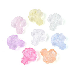 (52) Непрозрачная лаванда Прозрачные акриловые бусины, букет сердца, разноцветные, 18.5x16x9.5 мм, отверстие : 2 мм, Около 446 шт / 500 г