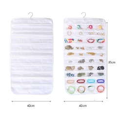 Белый Нетканые ткани ювелирные подвесные витринные сумки, настенные полки шкафы для хранения вещей, с вращающимся крючком и прозрачными решетками из ПВХ., белые, 85x43 см