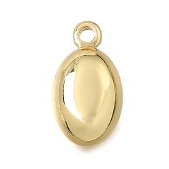 Настоящее золото 18K Латунные подвески, овальные амулеты, стойки покрытие, долговечный, без кадмия и без свинца, реальный 18 k позолоченный, 19.5x10.5x6.5 мм, отверстие : 2 мм