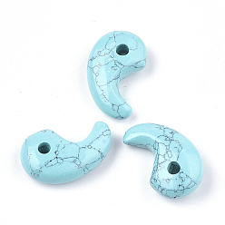 Синтетическая Бирюза Синтетические бирюзовые подвески, Магатама, 30x18x8~11 мм, отверстие : 3~4 мм