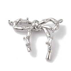 Платина Стойки обшивки латунные подвески, долговечный, без свинца и без кадмия, бантом, платина, 20.5x26.5x5.5 мм, отверстие : 1.2 мм