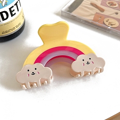 Желтый Заколки для волос в форме когтей из ацетата целлюлозы, аксессуары для волос для женщин и девочек, радуга, желтые, 60x105 мм